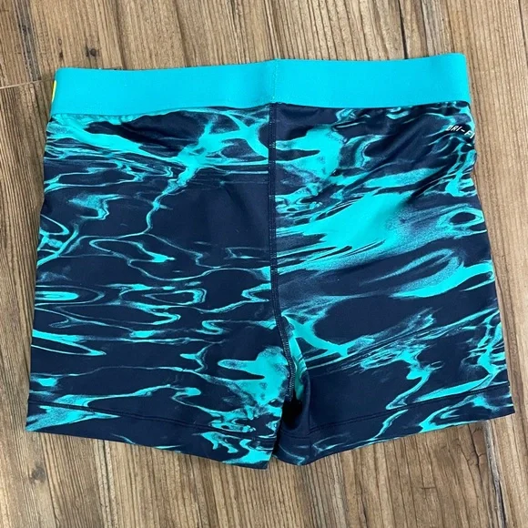 Nike Pro Teal and blue yellow Shorts size L EUC - Picture 5 of 6